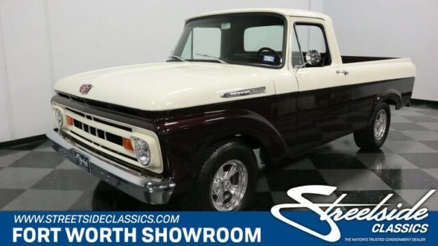 classic vintage restored pickup, rebuilt 302 v8, 5 speed manual, burgundy and wh