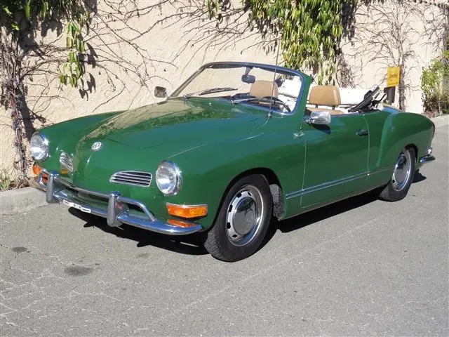 1971 volkswagen karmann ghia convertible 57,500 original miles, irish green