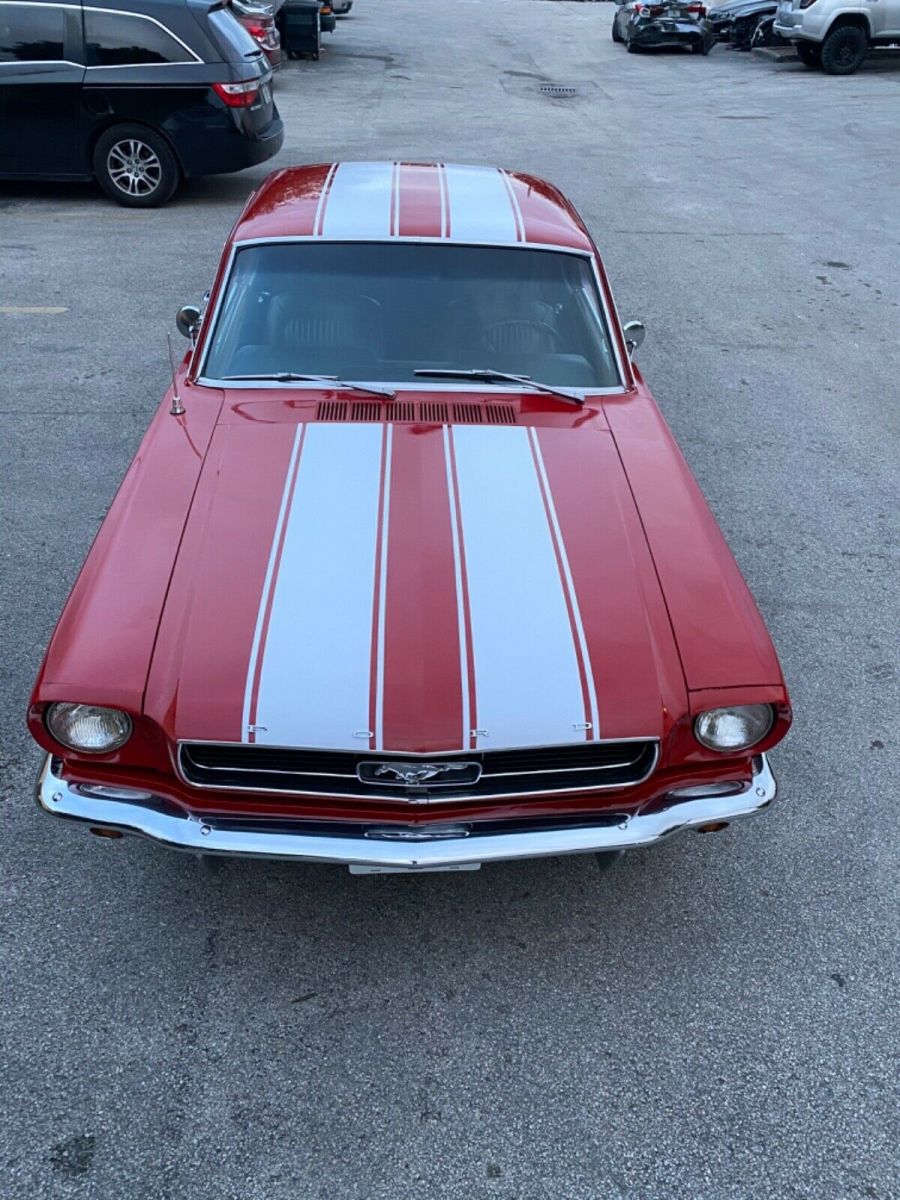 1966 ford mustang coupe red power steering center console