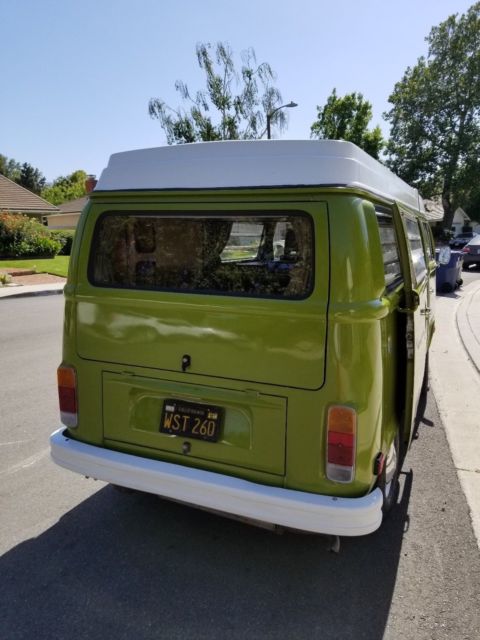 vw westfalia bus camper 1976 - original helsinki green plaid