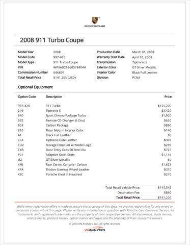 2008 porsche 911 turbo