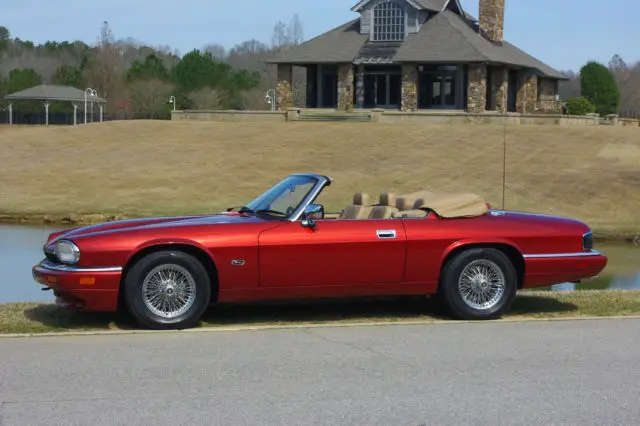 1994 jaguar xjs 4.0 in line 6 cylinder - flamenco red mica w/tan top & interior
