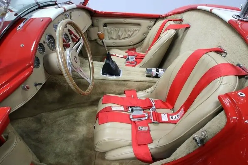 classic vintage chrome automatic transmission side pipes red white tan