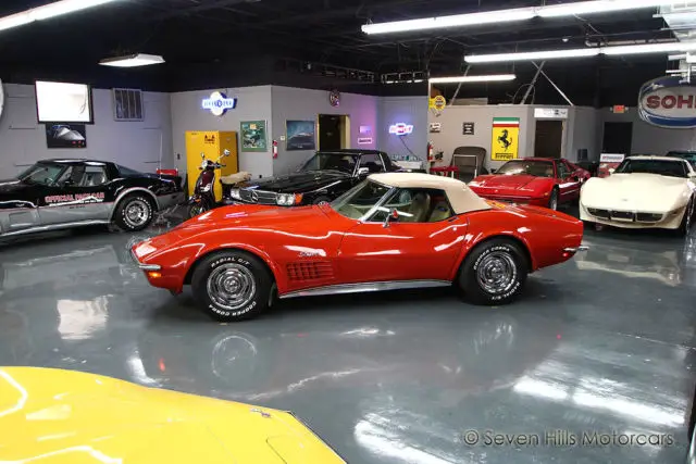 convertible, excellent condition, monza red/saddle, a/c, auto, priced to sell!!