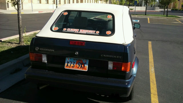 volkswagen cabriolet: white top over blue paint, 5-speed