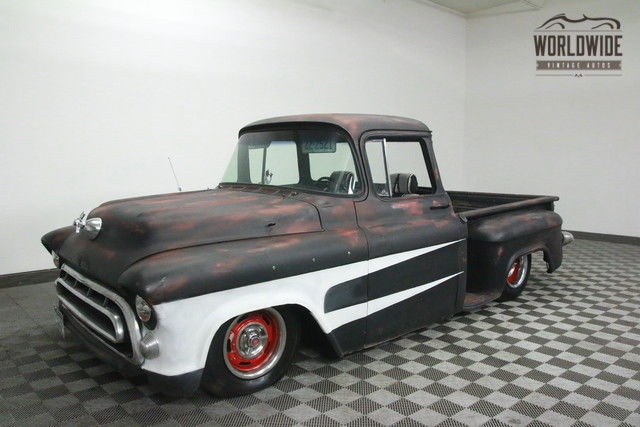 1957 chevrolet 3100 big window short bed v8! pb. rat rod!