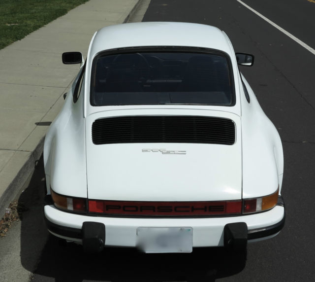 911sc no sunroof coupe numbers match grand prix white orig. black int. w/ berber