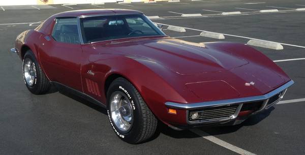 burgundy corvette stingray - numbers matching - factory original - 54,000 miles