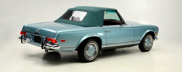 1970 mercedes-benz sl 280 roadster blue metallic red auto and a/c