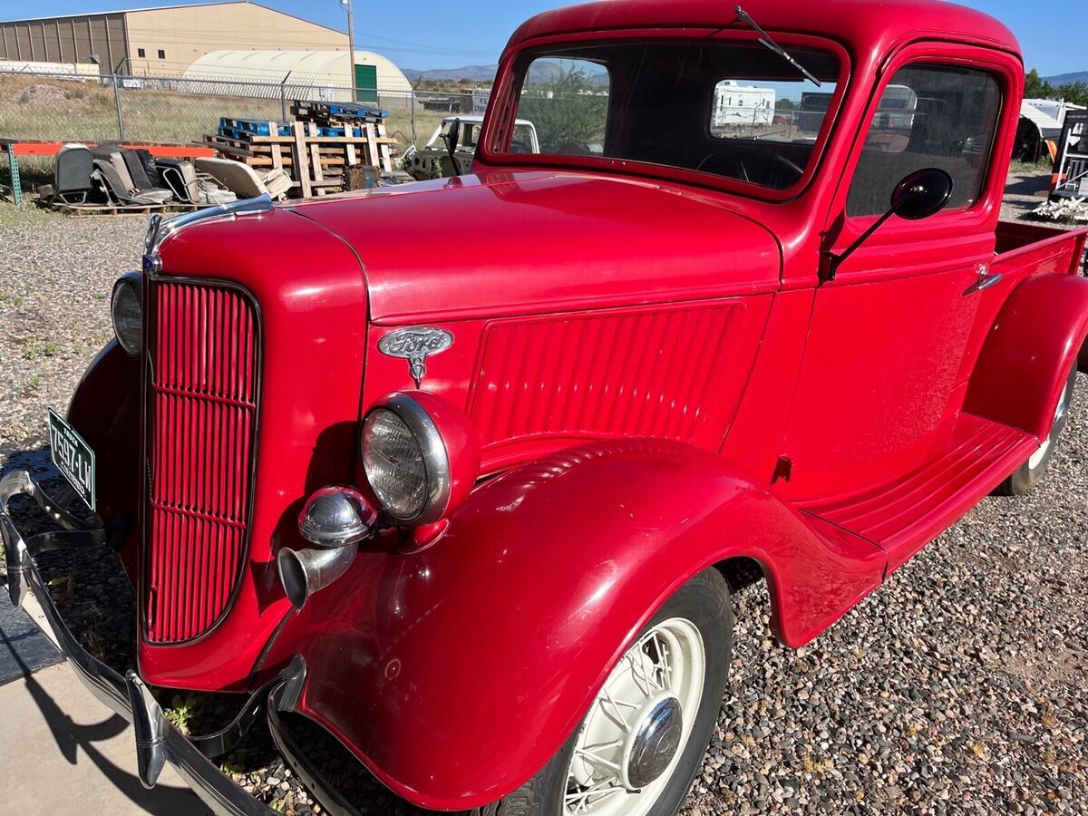 1936 ford f pickup red rwd manual