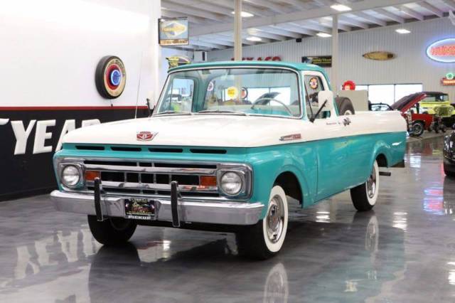 1961 ford f-100 custom cab 70456 miles 2 tone turquoise and white pickup truck 3