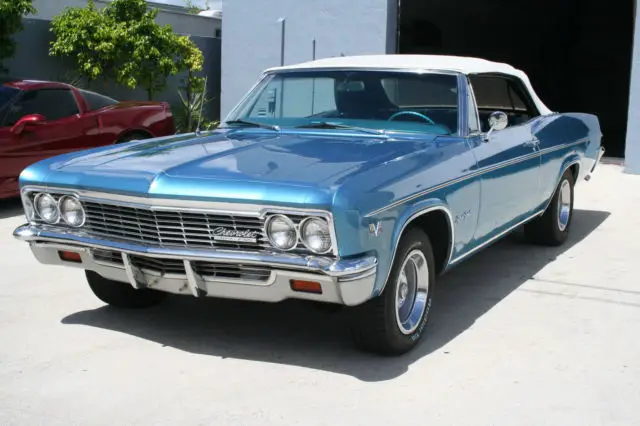 1966 chevy impala ss convertible 396/325hp original motor real ssblue/blue car