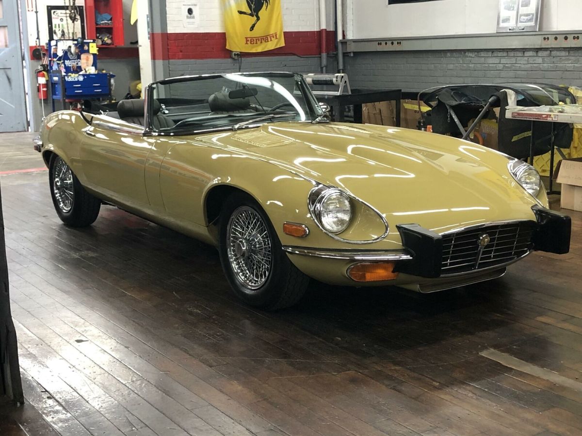 1974 jaguar e-type roadster, green sand with 26,271 miles available now!