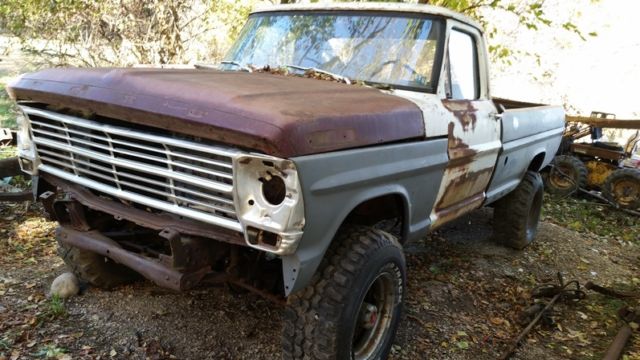 1969 1971 ford f-100 f-250 f250 4x4 390 auto 4wd solid highboy project