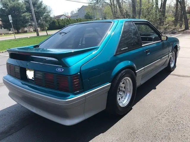 1993 ford mustang gt- rare color combo- reef blue/ light grey ground effects