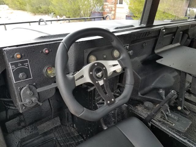 1987 hmmwv m998 / hummer h1 - upgraded w/ leather and black bed liner paint