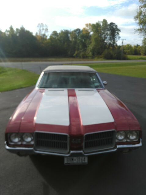 1970 oldsmobile cutlass convertible red rwd automatic chrome