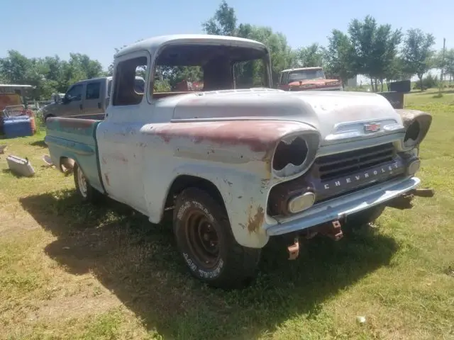 1959 chevrolet apache short bed fleetside 1/2 ton pickup project hot rod patina