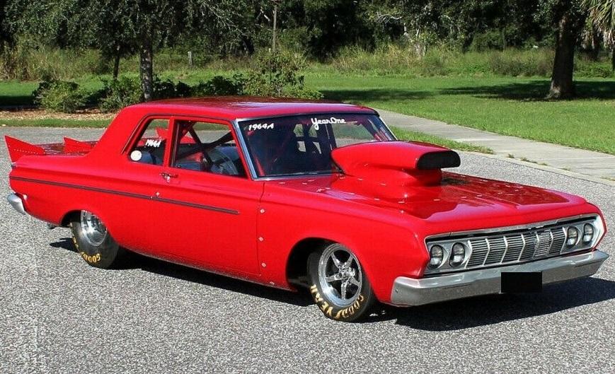 1964 plymouth savoy drag car red classic style 572 v8