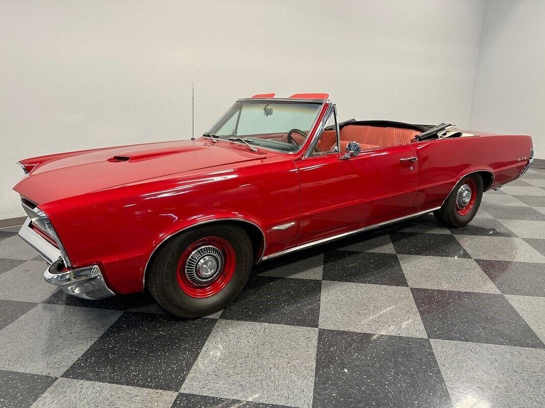1965 pontiac gto convertible tribute montero red creamy white convertible top