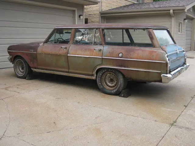 1964 nova wagon 400 series barn find! patina for days! ls swap gasser drag car