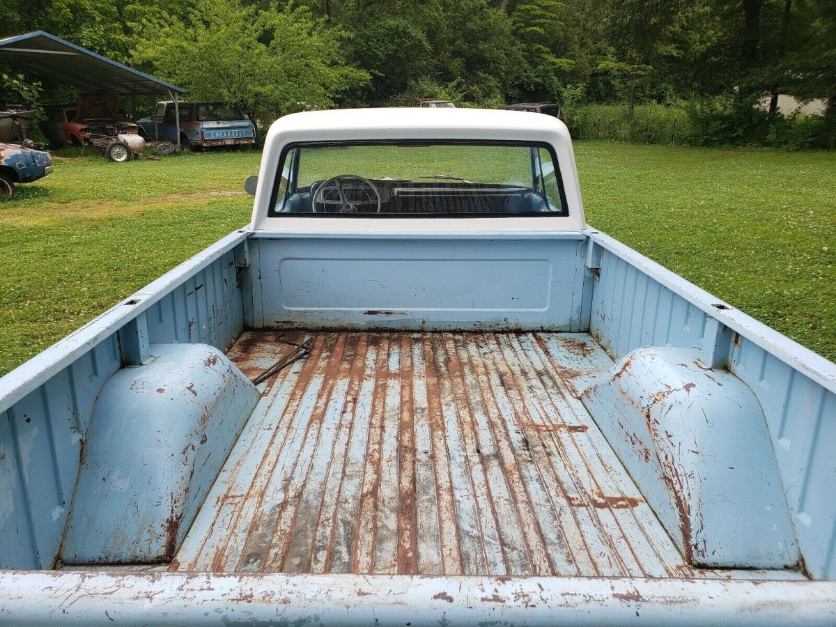 1968 dodge d100 pickup patina shop truck old school kool blue rwd manual custom