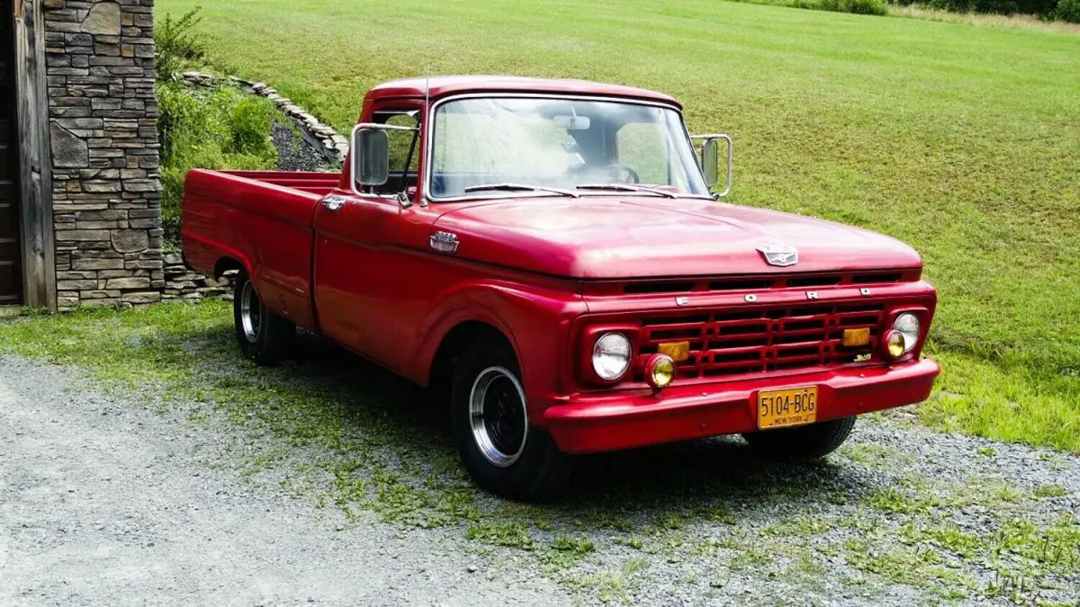 1964 ford f100 pickup red rwd manual 1/2 ton pickup truck " camper special "