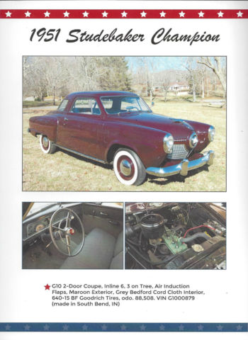 1951 studebaker champion restored 10g starlight coupe