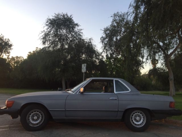 84 mercedes sl hardtop and soft top included soft top is navy bl garages ca car