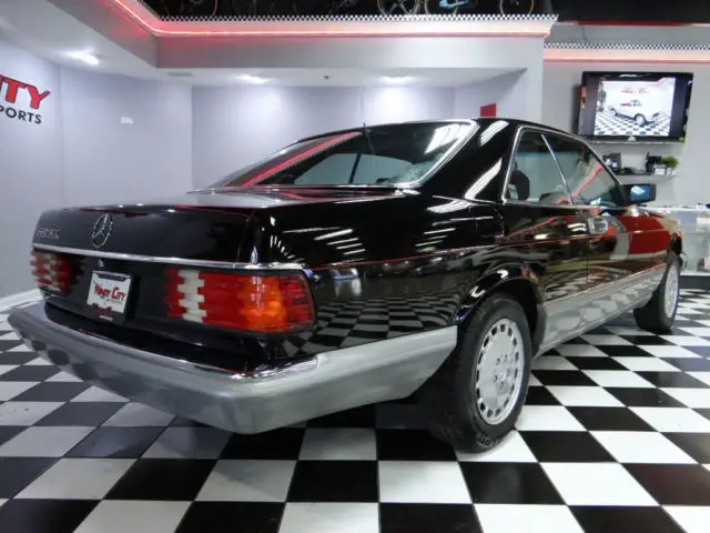 mercedes benz 560sec luxury coupe rare black over black original books & sticker