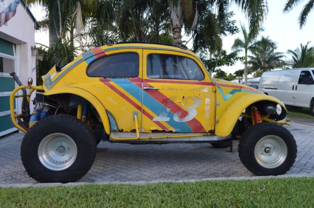 yellow volkswagen competition baja bug dune buggy was street legal (florida)