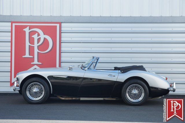 1967 austin healey 3000 bj8 roadster, silver metallic & black