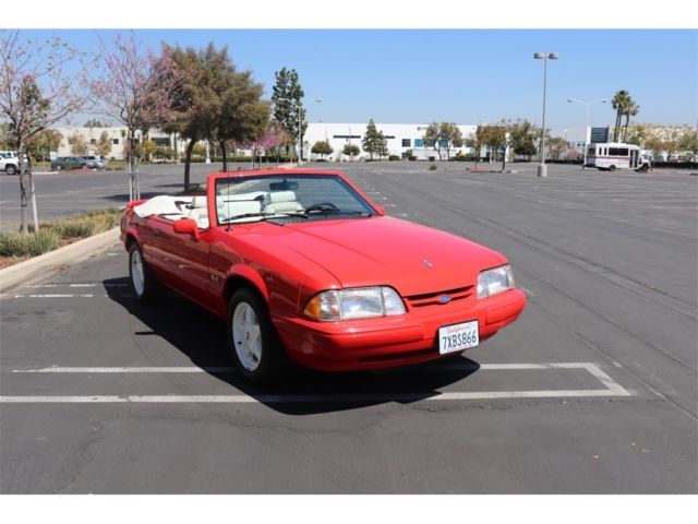 1992 ford mustang lx 5.0 2957 miles red 5.0l na v8 overhead valves (ohv) 16v 5