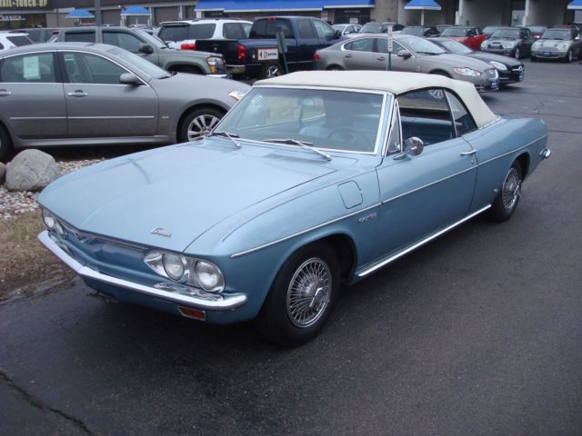 1965 corvair convertible blue nice top corsa turbo 180hp 4 speed driver quality