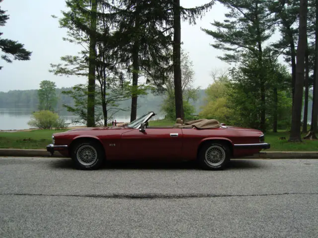 no reserve!! 1993 jaguar xjs convertible 4.0l straight-6, red, 78k miles