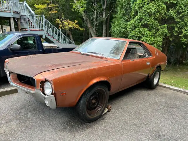 1969 amc amx 390 4 speed coupe orange rwd manual amx