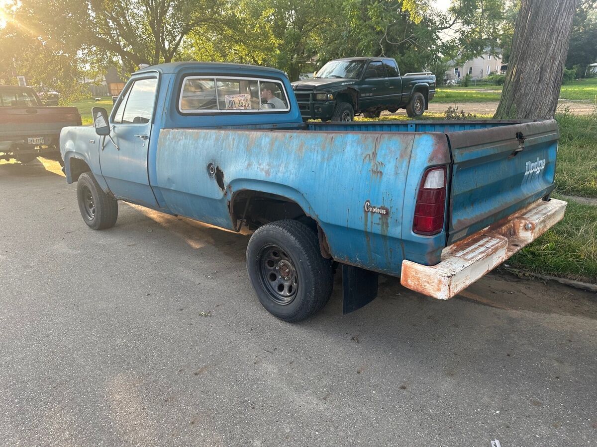 1976 dodge d/w series pickup blue 4wd automatic w100