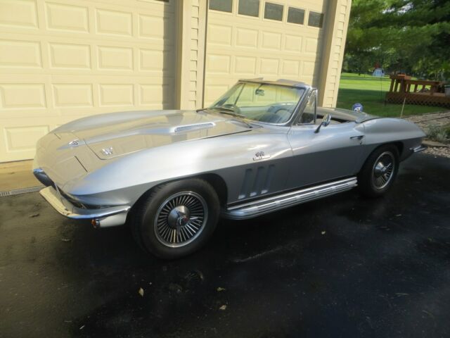 1966 corvette 427 425 hp roadster silver silver