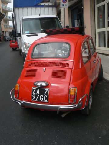 1969 - fiat 500 110 f - italian vintage car - red - extra luxury upholstery