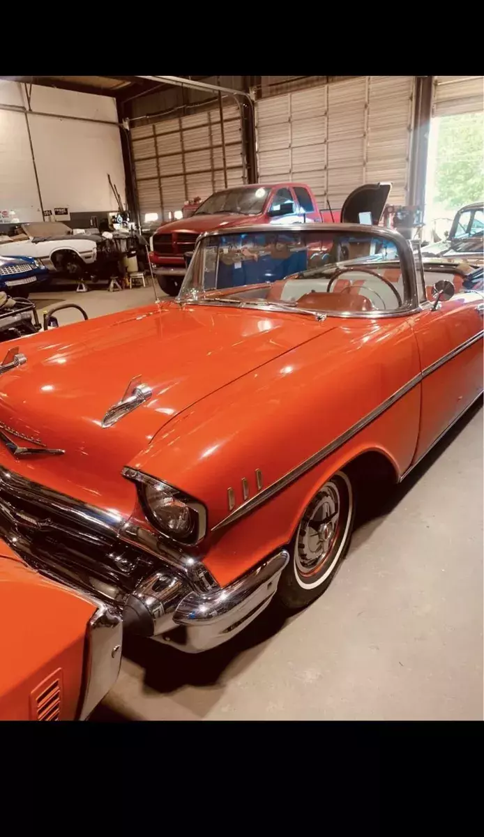 1957 chevrolet bel air convertible red