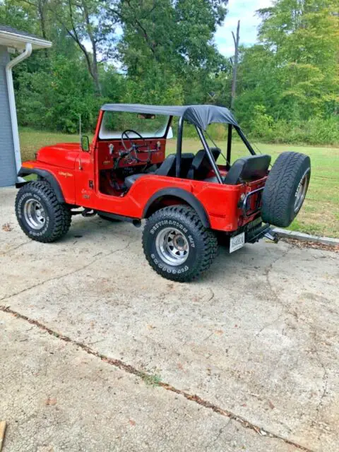 1974 jeep cj5 barn find! original red paint, strong 304 v8,3 speed! no reserve