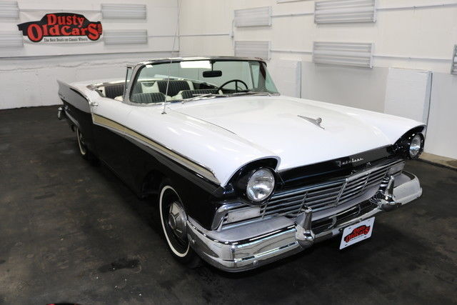 1957 black runs drives body inter vgood 292v8 3 spd man!