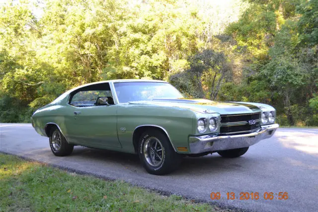 1970 chevele ss 396 build sheet cold new factory ac solid beautiful mist green