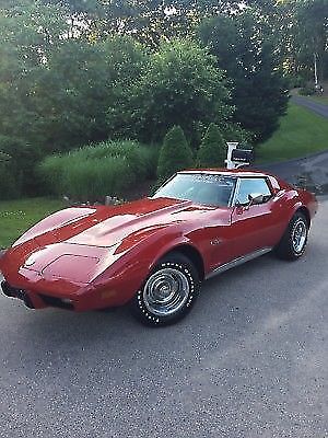 1976 corvette t top red, tan leather, chevy corvette l82 4 speed, 35,512 miles!!