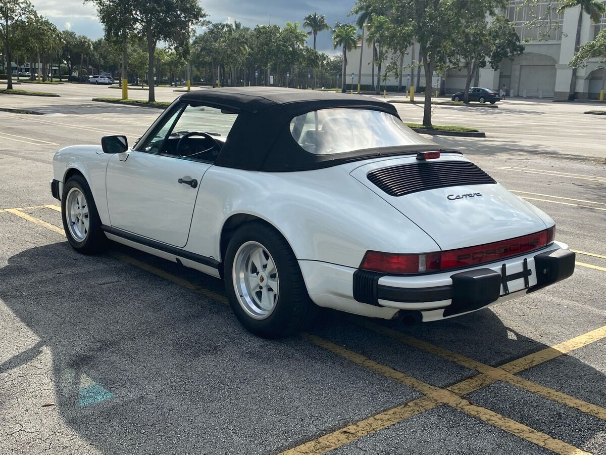 1986 porsche 911 convertible white carrera