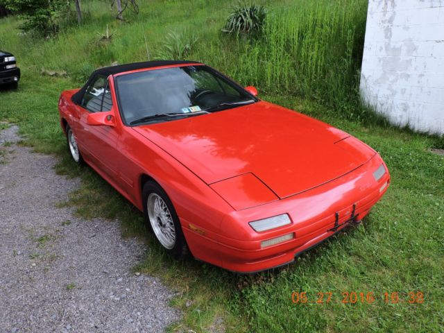 1990 mazda rx-7 convertible 2 door 1.3b rotory 5 speed red no reserve