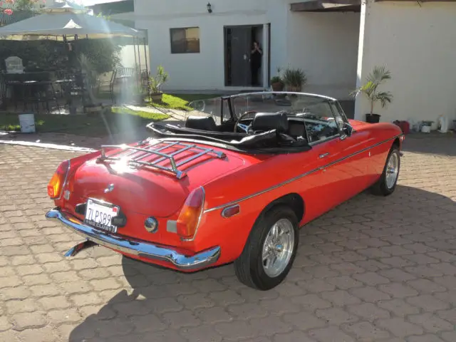 beatiful red 1977 mgb convertible
