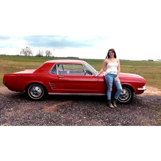 1966 in-line 6 candy apple red mustang