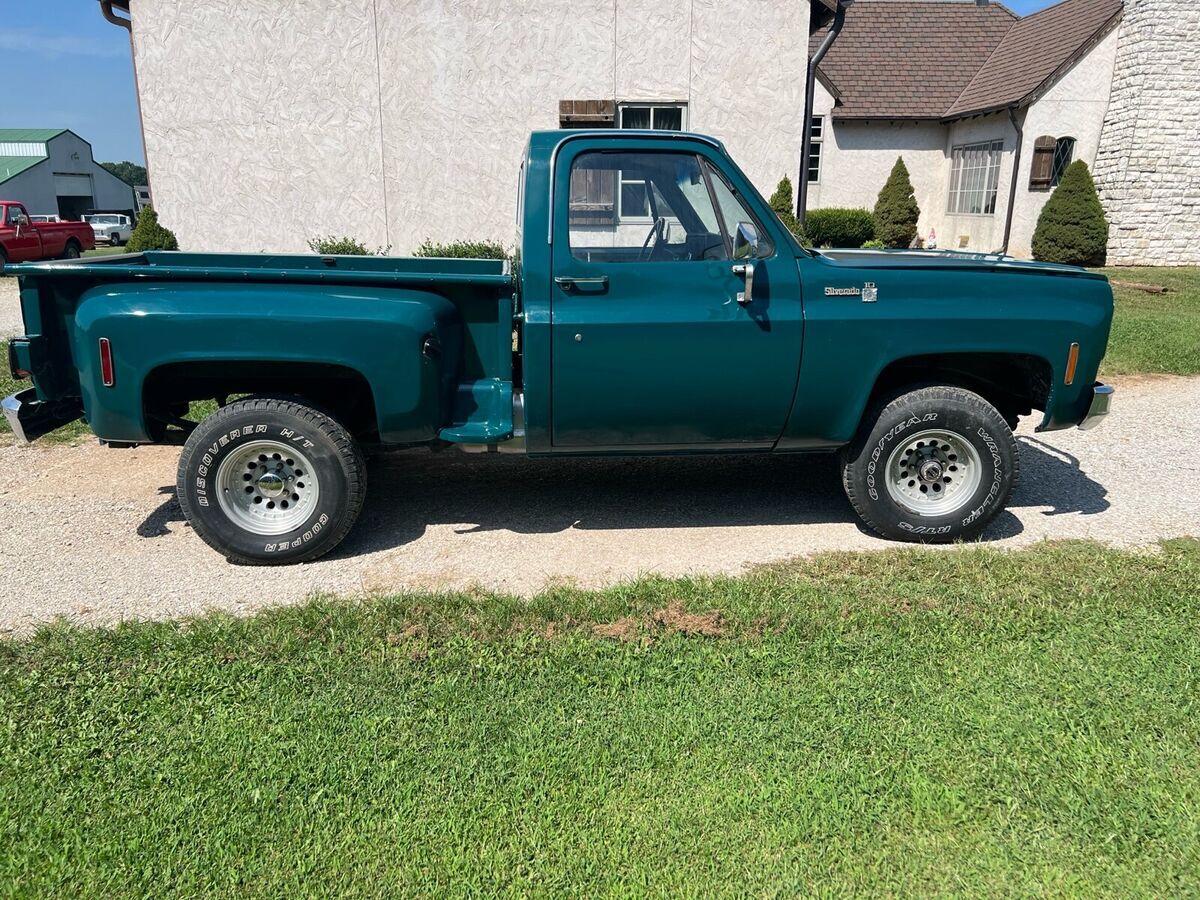 1975 chevrolet silverado green 4wd manual stepside