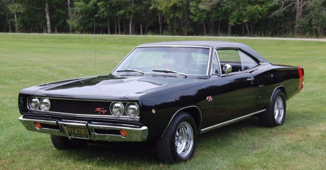 1968 dodge coronet rt - 440 ci - triple black - six pack - 3 spd auto - restored